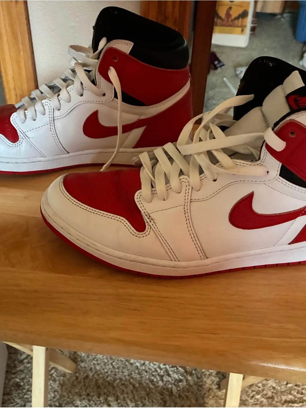 Nike White, Red & Black High-Top Sneakers